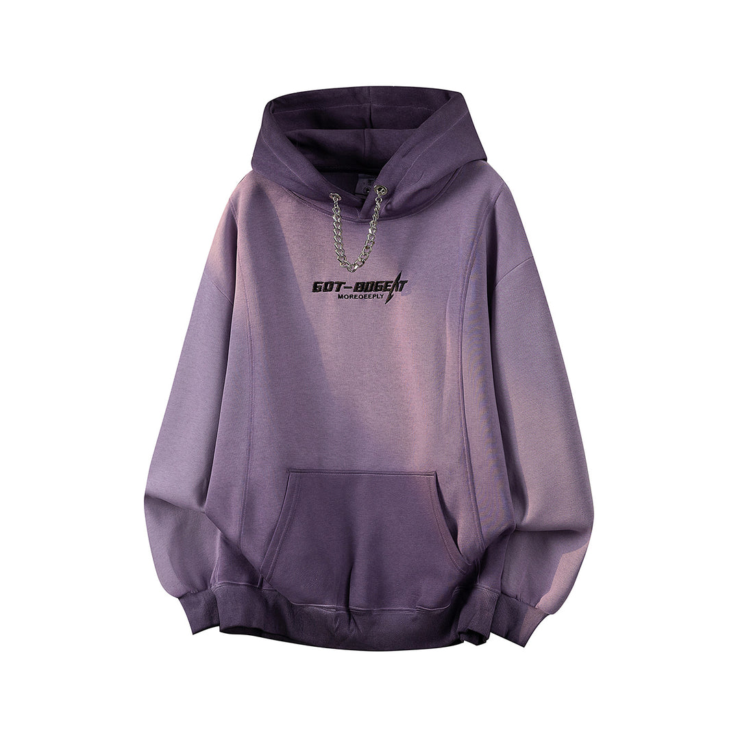 Unisex Oversize Kapuzenpullover mit handschriftlichem Grafik-Print, Kängurutasche & geripptem Saum Echoarchiv