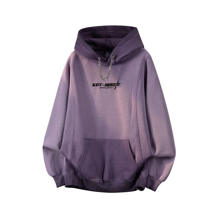 Unisex Oversize Kapuzenpullover mit handschriftlichem Grafik-Print, Kängurutasche & geripptem Saum Echoarchiv