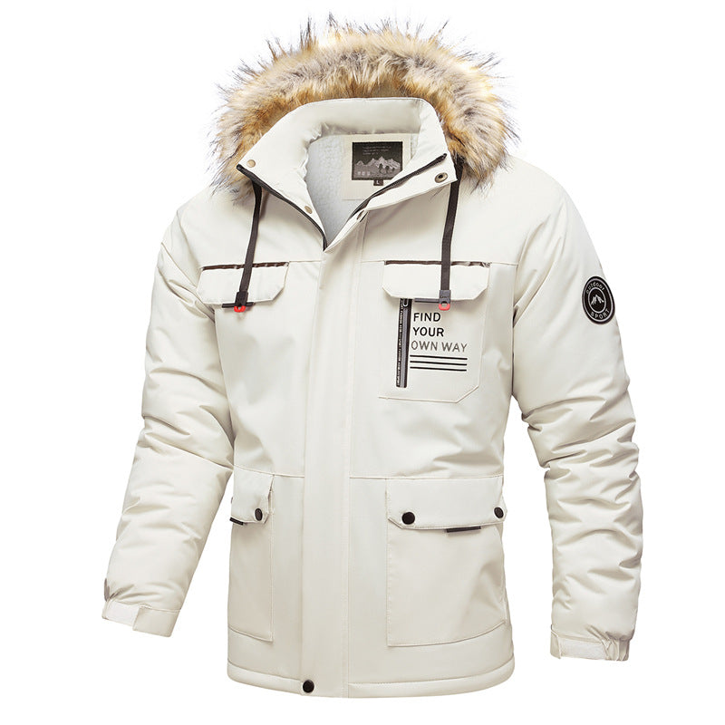 Herren Multifunktionale Winterjacke mit Fellkragen – Taviero