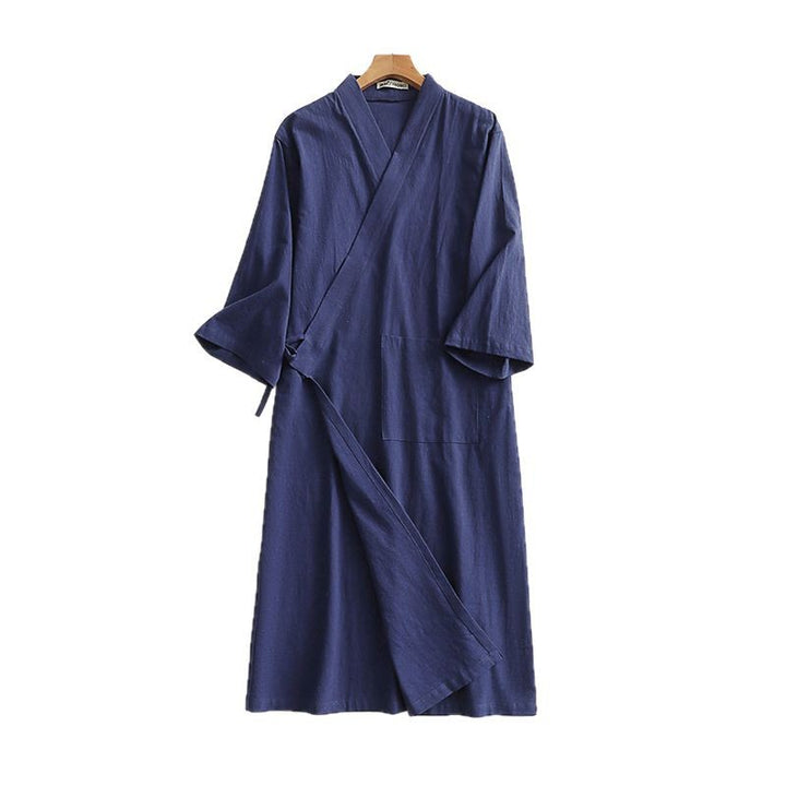 Damen Kimono-Wickelkleid mit Bindegürtel und aufgesetzten Taschen Echoarchiv