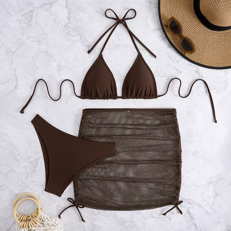 Damen Bikini-Set mit geflochtenem Rock und vielseitigem Triangel-Design Echo Archiv