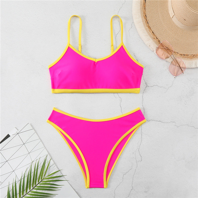 Damen Triangel-Bikini mit elastischem Bund und stylischem Kontrast Echo Archiv