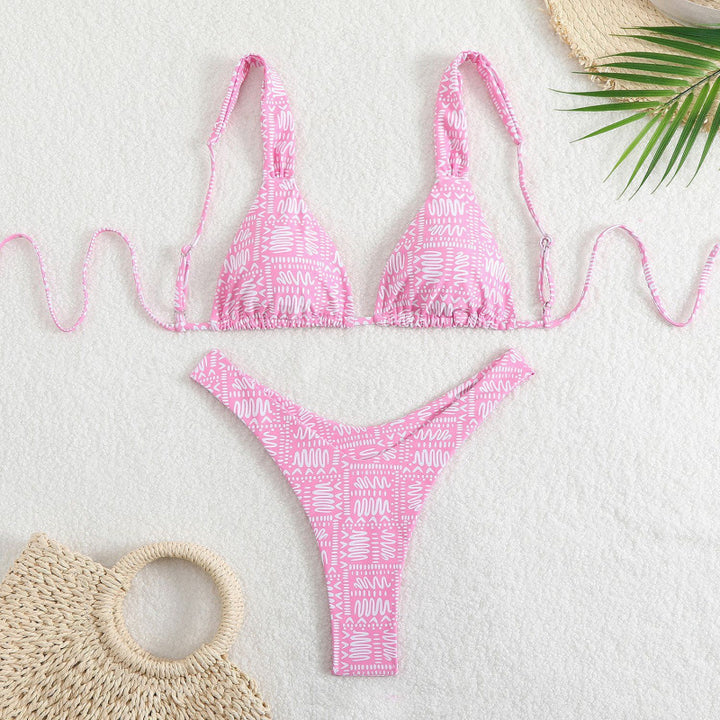 Damen Triangelbikini mit verstellbaren Trägern und hohem Beinausschnitt Echo Archiv