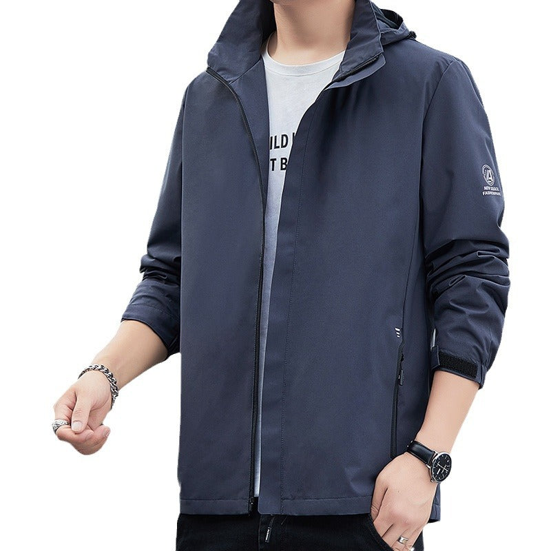Herren Leichte Regenjacke mit verstellbarer Kapuze Echo Archiv