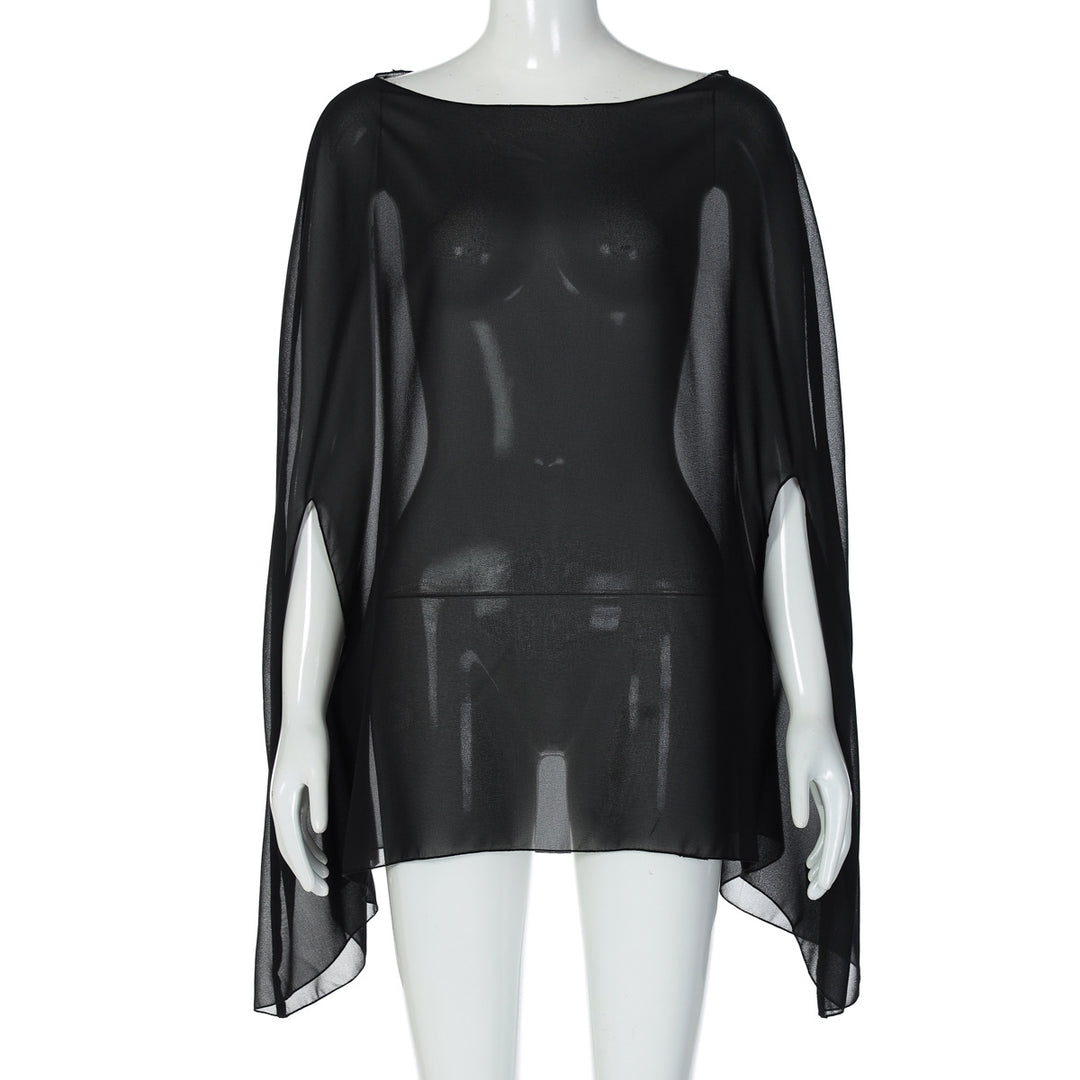 Damen Chiffon Überwurf mit eleganten Ärmelausschnitten Echo Archiv