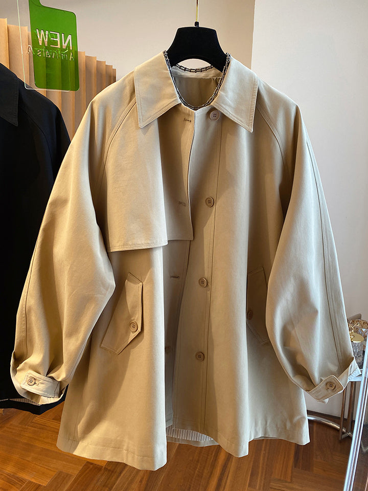Damen Modische Übergangsjacke mit weitem Schnitt Echoarchiv