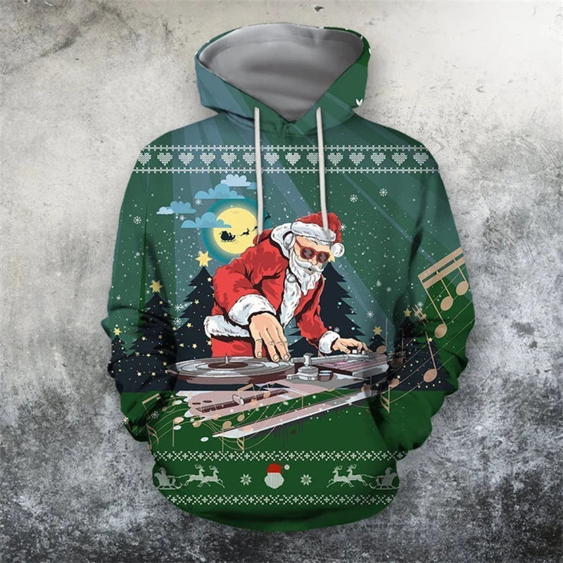 Damen Lustiger Kapuzenpullover mit weihnachtlichem DJ-Design Echoarchiv