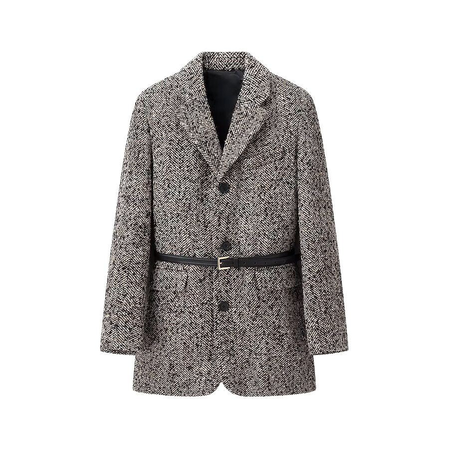 Damen Taillierter Bouclé‑Tweed‑Mantelblazer mit schmalem Taillengürtel Echo Archiv
