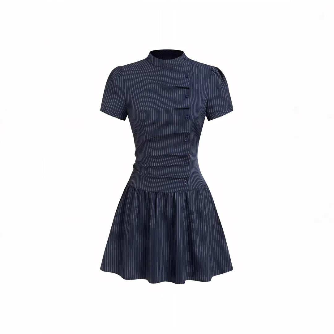 Damen Minikleid mit Knopfdetails und gerafftem Schnitt Echo Archiv