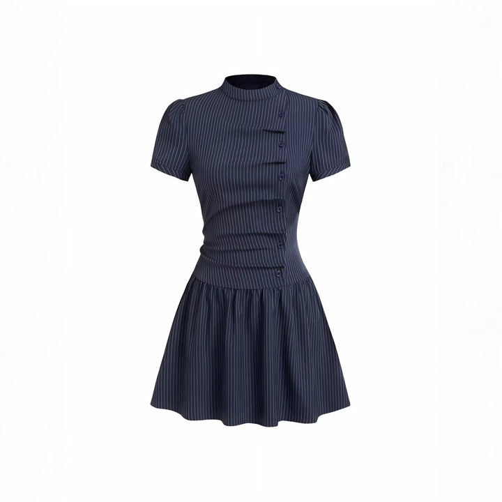 Damen Minikleid mit Knopfdetails und gerafftem Schnitt Echo Archiv
