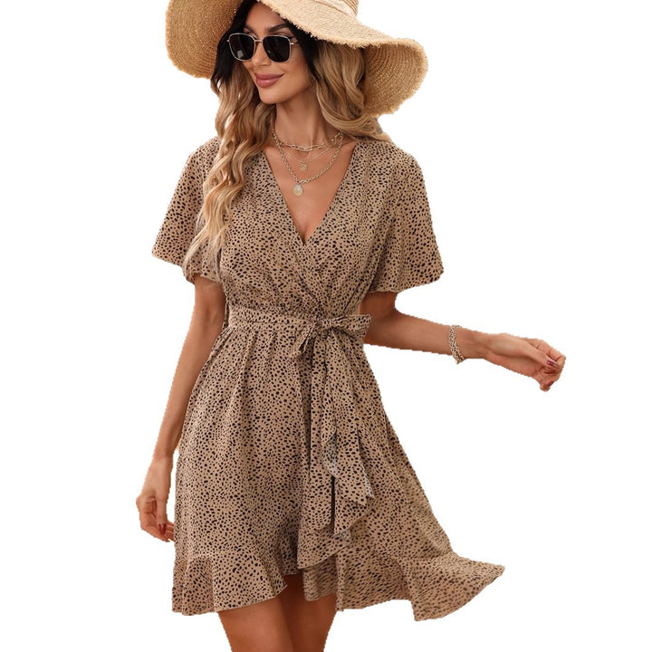 Damen Wickelkleid mit voluminösen Ärmeln und asymmetrischem Saum Echo Archiv