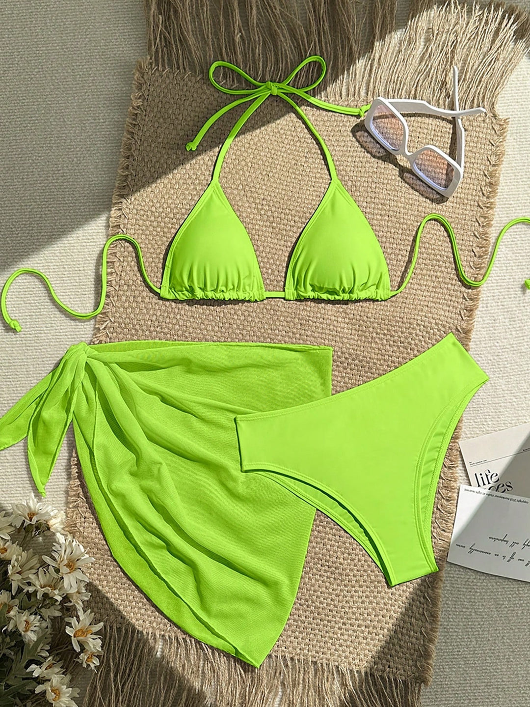 Damen Triangel-Bikini mit Wickeltuch und verstellbaren Trägern Echo Archiv