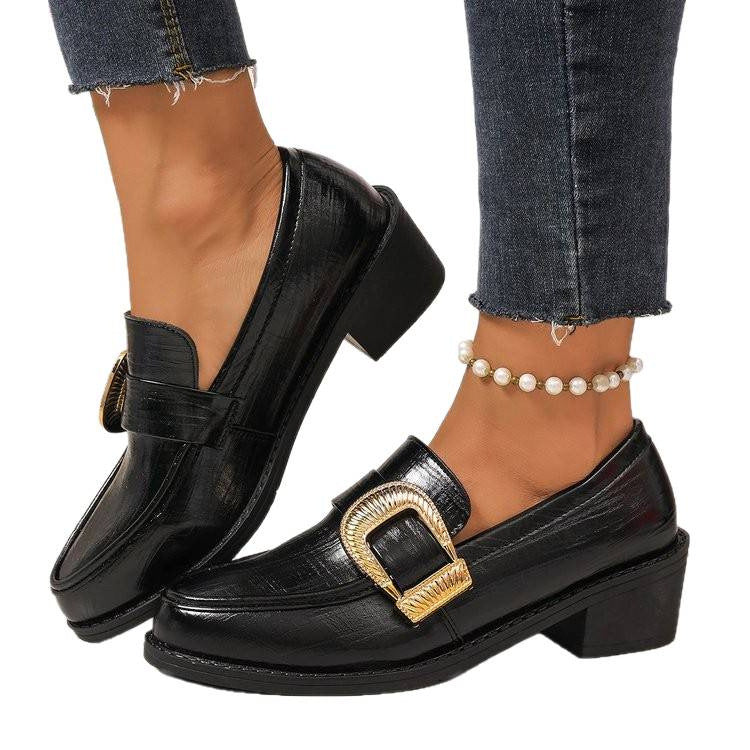 Damen Elegante Mokassins mit Goldschnalle Echo Archiv