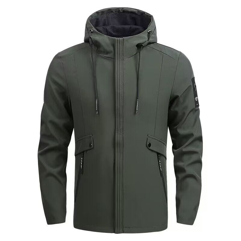 Herren Wasserdichte Softshelljacke mit Kapuze, winddicht und atmungsaktiv Echoarchiv