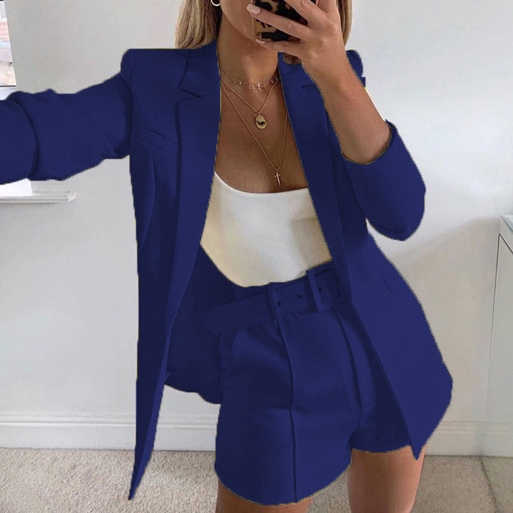 Damen Elegantes Zweiteiliges Blazer‑Shorts‑Set mit tailliertem Reversblazer und High‑Waist Shorts – Valéne