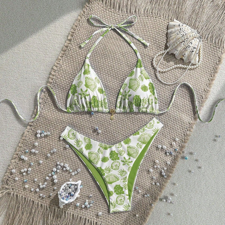 Damen Polka-Dots Triangel-Bikini mit verstellbaren Trägern Echo Archiv