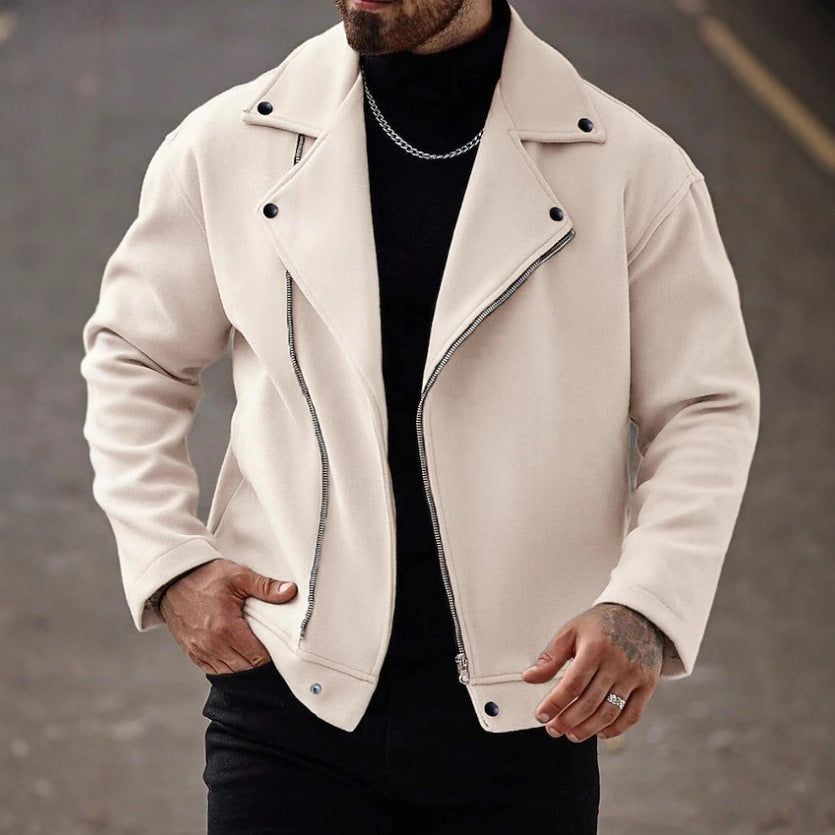 Herren Modische Winterjacke mit hohem Kragen und asymmetrischem Reißverschluss Echo Archiv