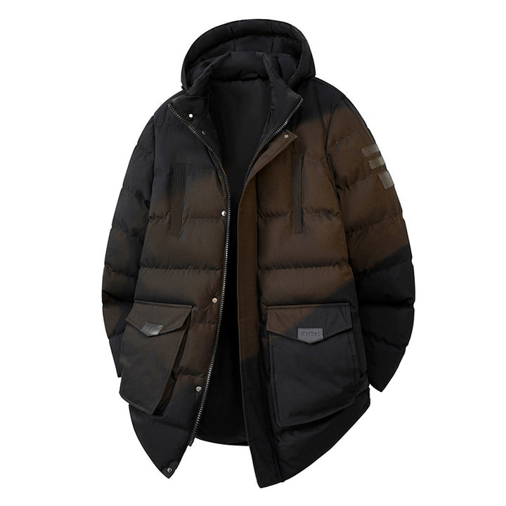 Herren Wattierter Parka im Duffle‑Stil mit Kapuze und großen Pattentaschen Echoarchiv