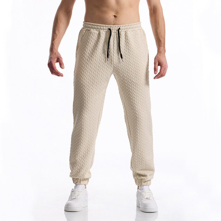 Herren bequeme Freizeithose mit elastischem Bund und Strukturmuster Echoarchiv