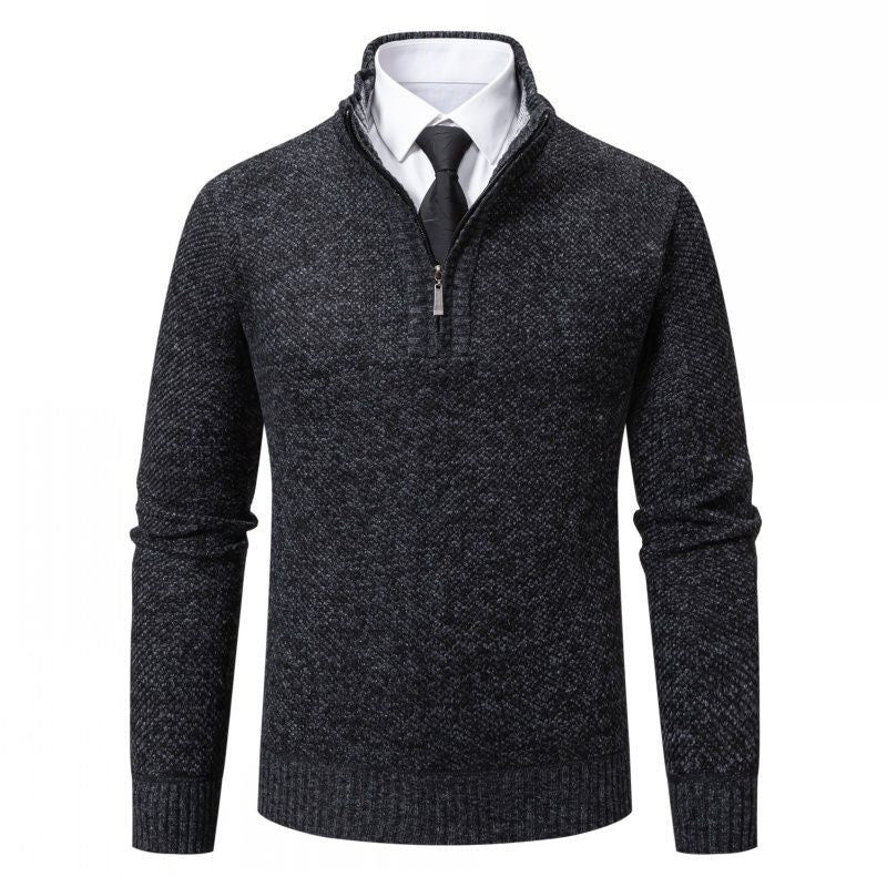 Herren Strickpullover mit modernem Reißverschluss und strukturiertem Design Echoarchiv