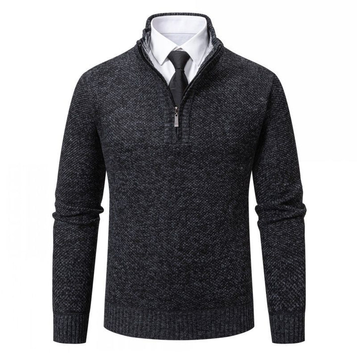 Herren Strickpullover mit modernem Reißverschluss und strukturiertem Design Echoarchiv
