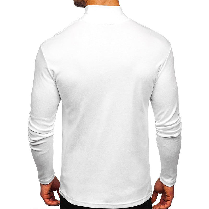 Herren langärmliges T-Shirt mit hohem Kragen und funktionalem Design Echoarchiv