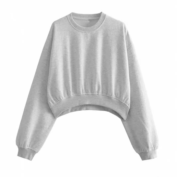 Damen Kurzes Oversize‑Sweatshirt mit gerafftem Saum und Ballonärmeln Echo Archiv