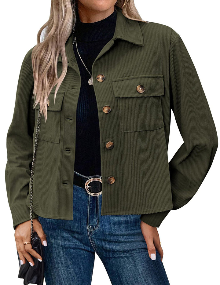 Damen Cordjacke mit zwei Brusttaschen Echoarchiv