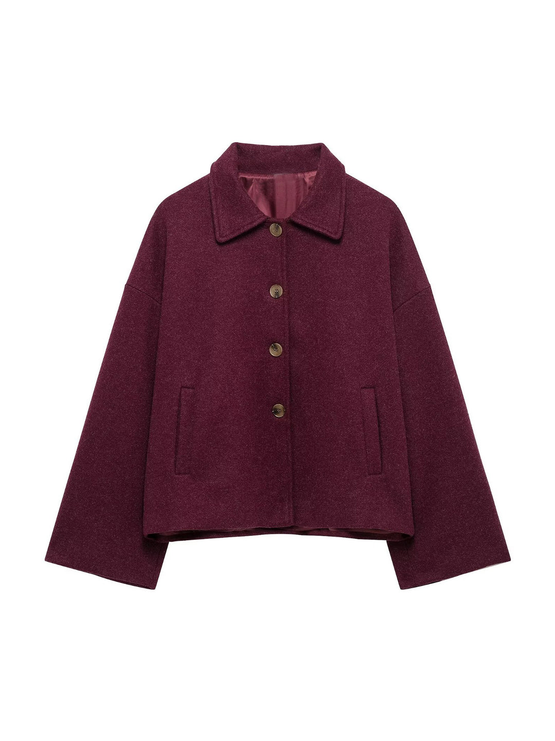 Damen Oversize Wollmix Jacke mit großen Zierknöpfen und breiten Manschetten Echoarchiv