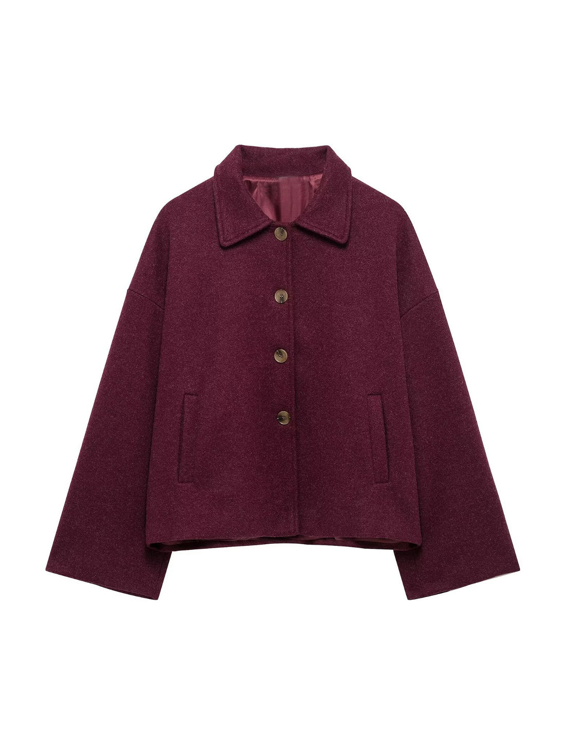 Damen Oversize Wollmix Jacke mit großen Zierknöpfen und breiten Manschetten Echoarchiv