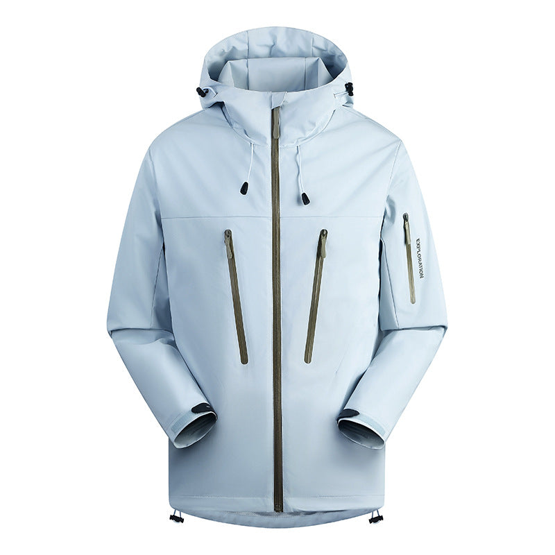 Herren Dreilagige atmungsaktive Hardshell-Outdoorjacke mit Kapuze und verschweißten Nähten Echo Archiv