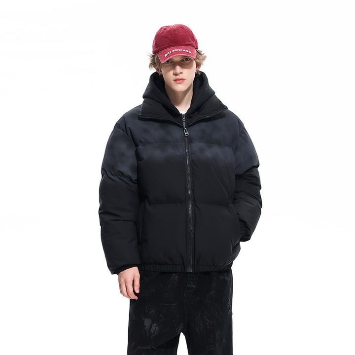 Herren Gefütterte Oversize-Steppjacke mit abnehmbarem Kapuzen‑Einsatz und Farbverlauf Echo Archiv