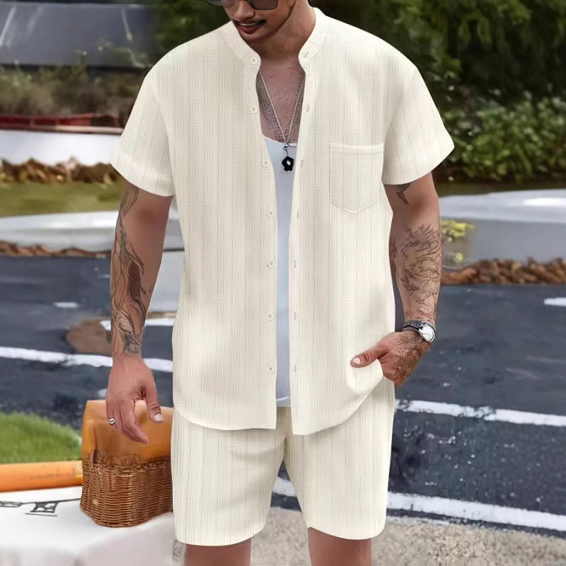 Herren lässiges Kurzarmhemd und Shorts Ensemble Echoarchiv