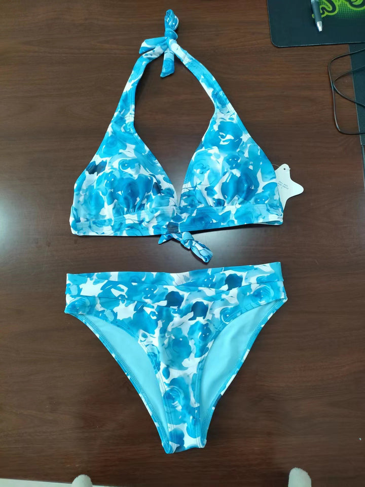 Damen Triangel-Bikini-Set mit verstellbaren Trägern und floralem Muster Echo Archiv