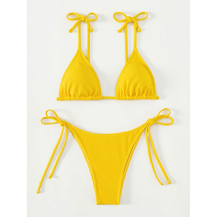 Damen Triangel-Bikini-Set mit Schnürausschnitt und hohem Beinausschnitt Echo Archiv