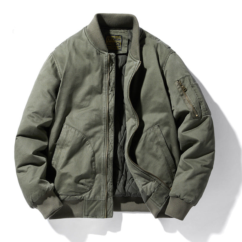 Herren  Baumwoll-Twill gepolsterte Aviator Bomber mit gestepptem Innenfutter und Ärmeltasche mit Reißverschluss Echo Archiv