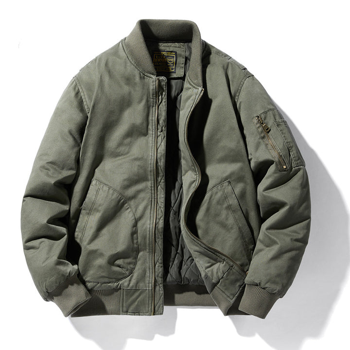 Herren  Baumwoll-Twill gepolsterte Aviator Bomber mit gestepptem Innenfutter und Ärmeltasche mit Reißverschluss Echo Archiv