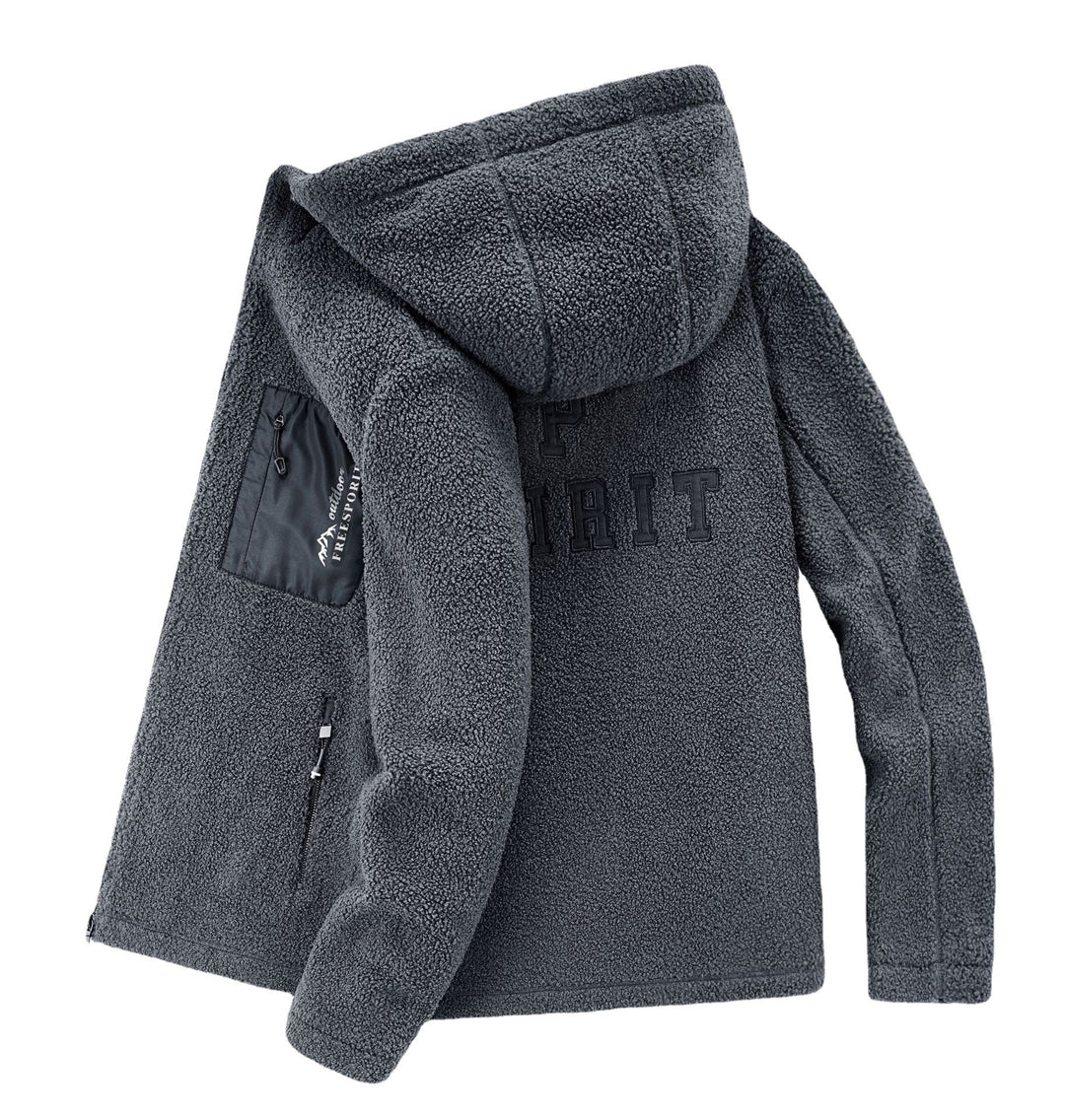 Herren Sherpa‑Fleece Kapuzenjacke mit Reißverschluss und Brusttasche Echo Archiv