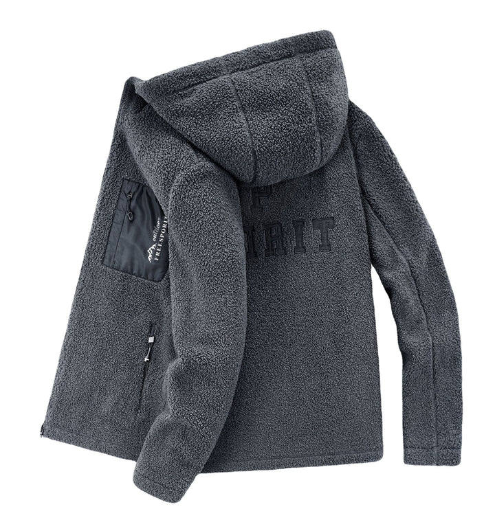Herren Sherpa‑Fleece Kapuzenjacke mit Reißverschluss und Brusttasche Echo Archiv