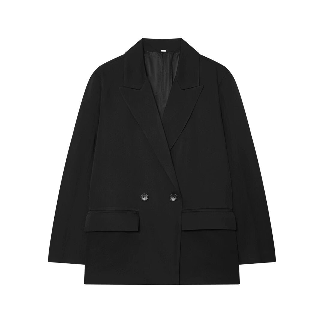 Damen Oversize Doppelreihiger Blazer mit Pattentaschen und weiter Silhouette Echo Archiv