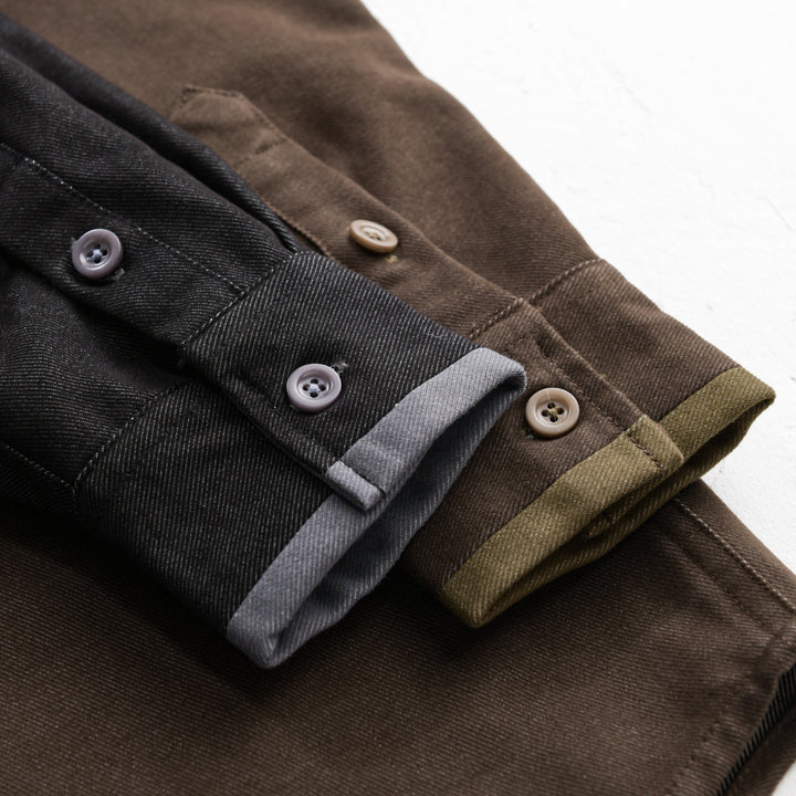 Herren Leichtes Baumwoll-Twill-Überhemd mit Brusttasche und Relaxed-Fit Echoarchiv
