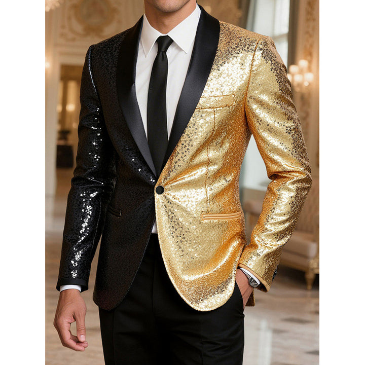 Herren Glamouröser Pailletten-Blazer Echoarchiv 1761379511