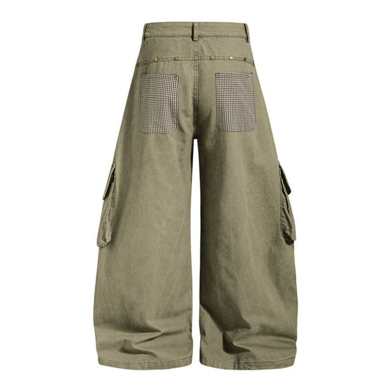 Damen weite Cargo-Culottehose mit Stern-Applikationen und Multi-Taschen Echoarchiv