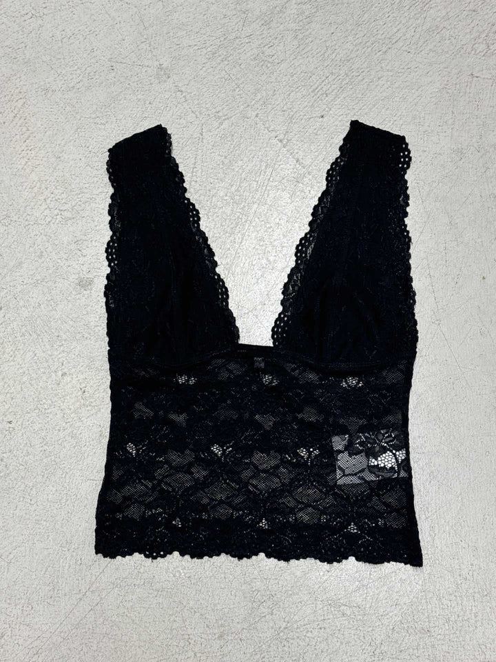 Damen-Spitzen-Cami-Top mit tiefem V-Ausschnitt und verführerischem Design Echo Archiv