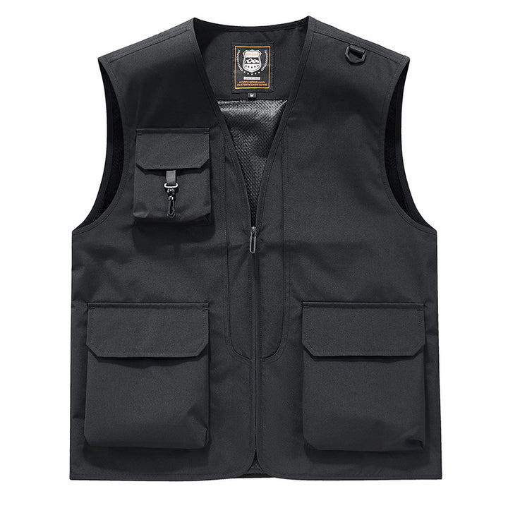 Herren Sichtbare Multifunktionale Utility-Weste mit Mesh‑Futter, Mehrfachtaschen und D‑Ring Echoarchiv