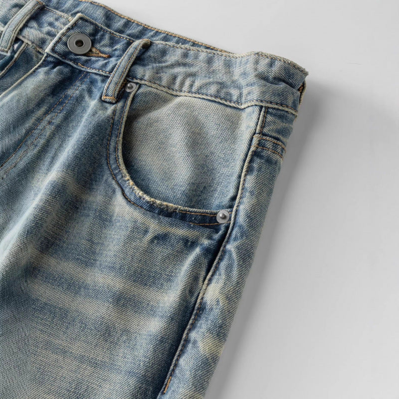 Damen Weitgeschnittene Straight‑Leg Jeans mit hoher Taille und Vintage‑Waschung Echo Archiv