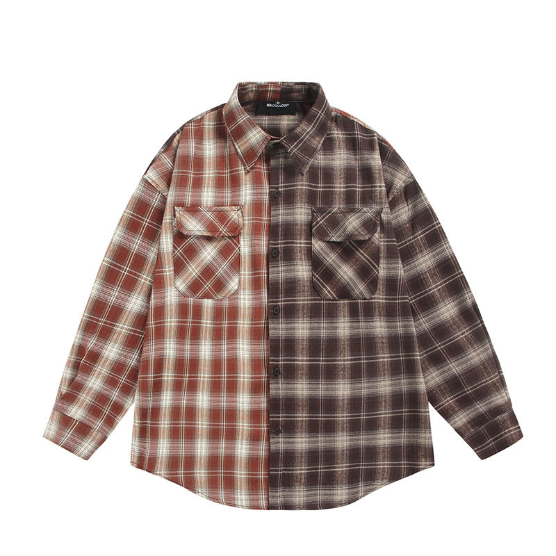 Unisex Geteiltes kariertes Overshirt im Hemdjacken‑Stil Echoarchiv