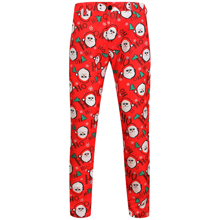 Herren Weihnachtliche Slim‑Fit Chinohose mit Allover-Santa‑Print und Stretchkomfort Echo Archiv