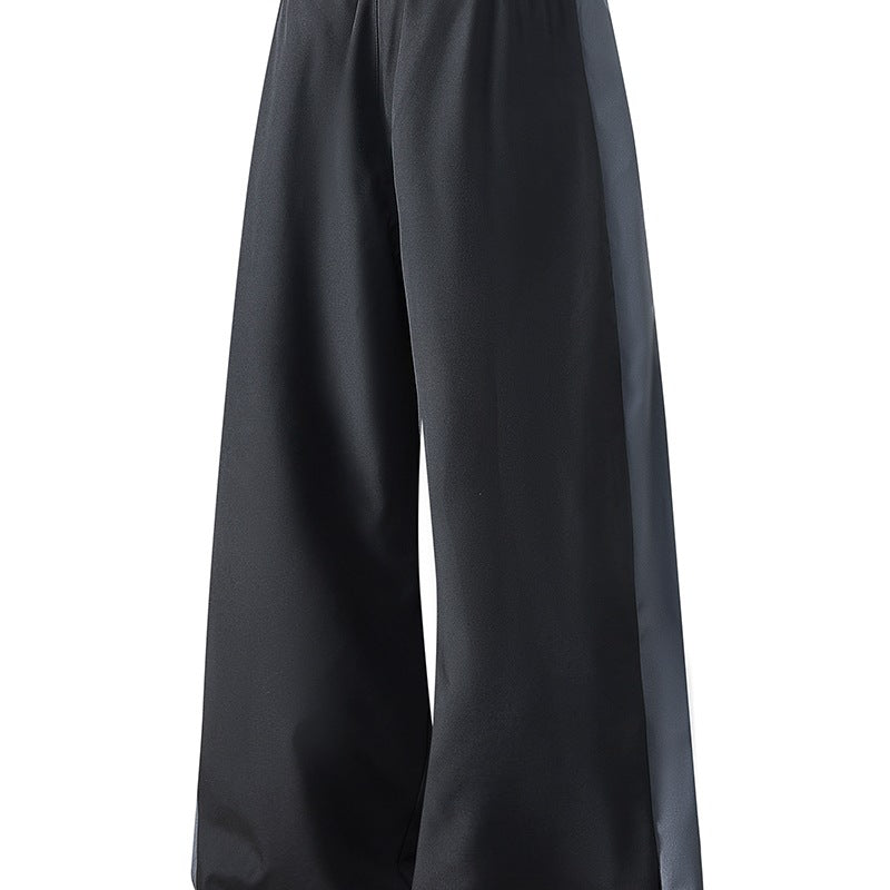 Herren Weite Trackhose mit Satin-Seiteneinsatz, Paspelierter Naht & Tunnelzugbund Echo Archiv