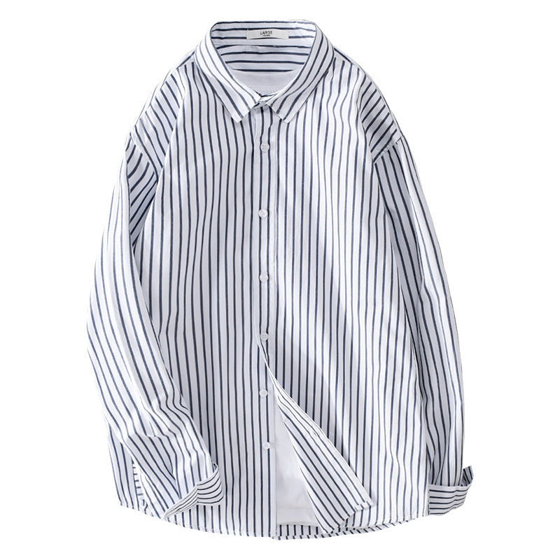 Herren Gestreiftes Oversize-Hemd aus leichter Baumwollmischung mit Kentkragen Echoarchiv